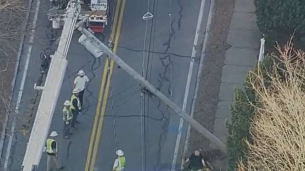 Car topples utility pole in Walpole - Boston News, Weather, Sports ...
