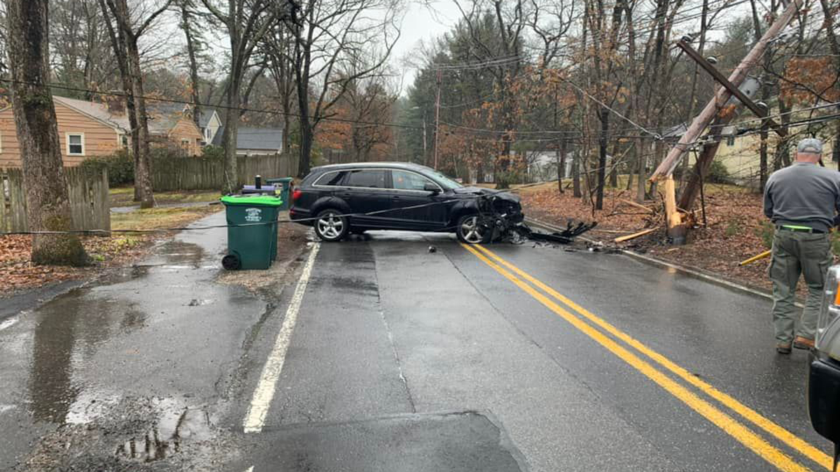 Road near Sudbury school closed after SUV topples utility pole