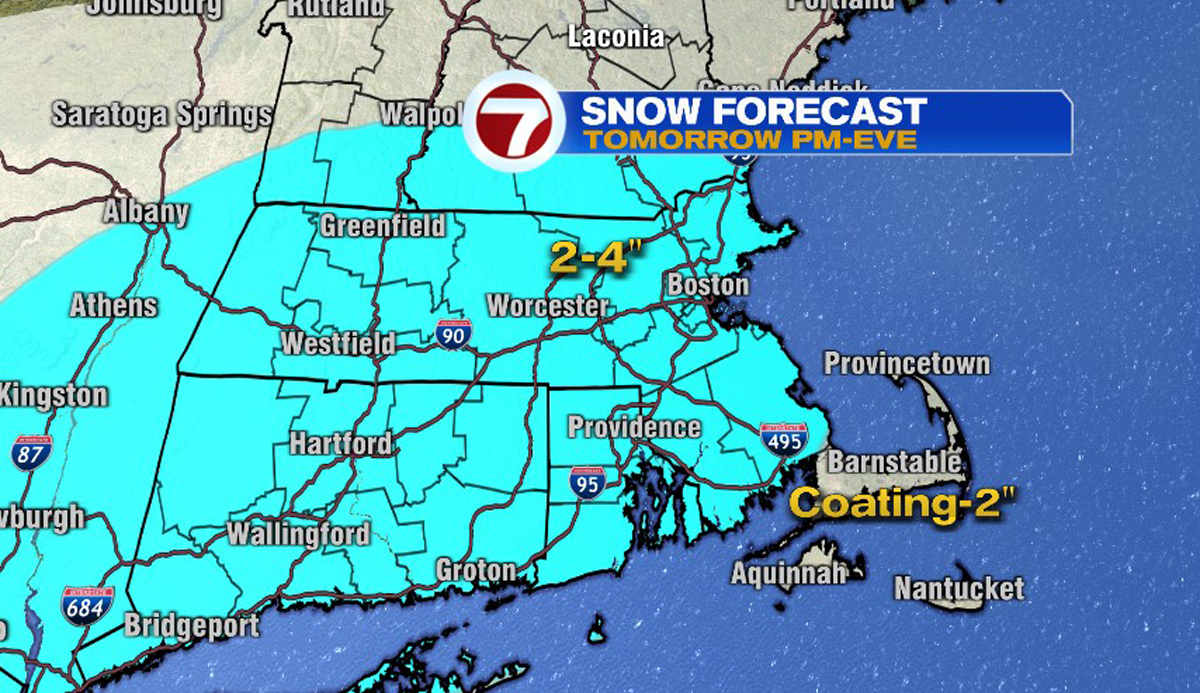 Up To 4 Inches Of Snow Possible For Much Of Mass. On Wednesday - Boston ...