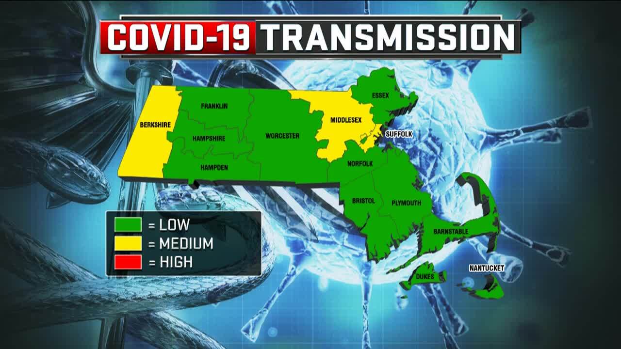 3 Mass. counties have medium risk for COVID19 transmission as