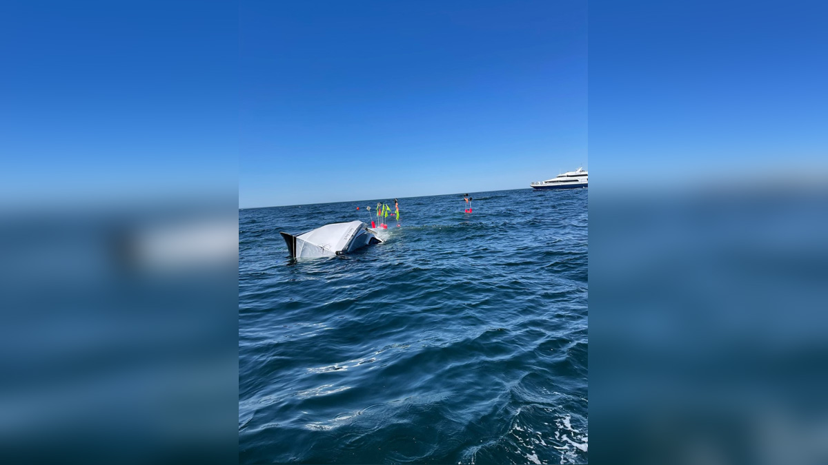 Good Samaritan races to rescue 4 people on board sinking ship off Race