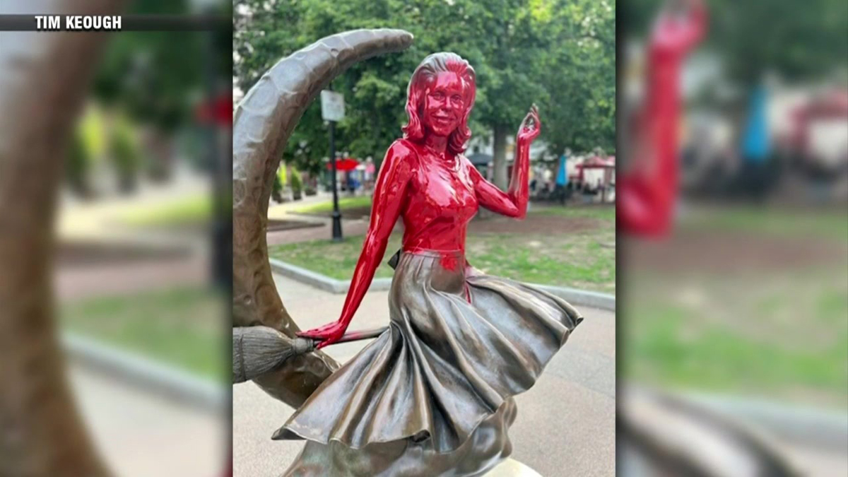 ‘Bewitched’ statue in Salem vandalized with red paint Boston News