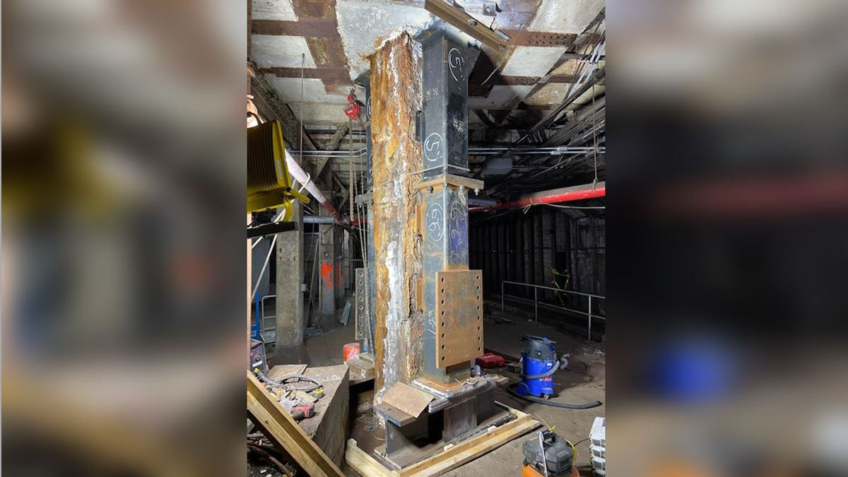 MBTA releases photo of damaged support column from Government Center