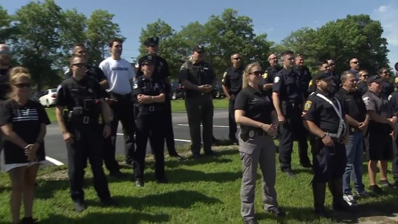 Police officers show out in force to wish happy birthday to a Salem, N ...