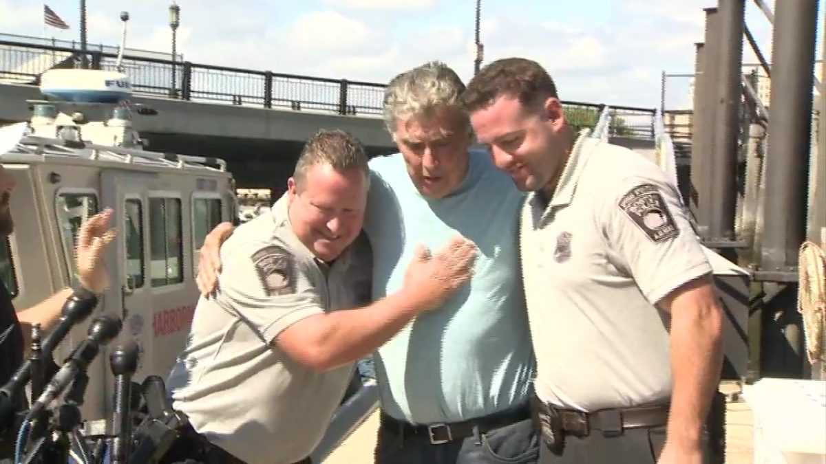 Father And Son Rescued From Boston Harbor Reunite With First Responders ...