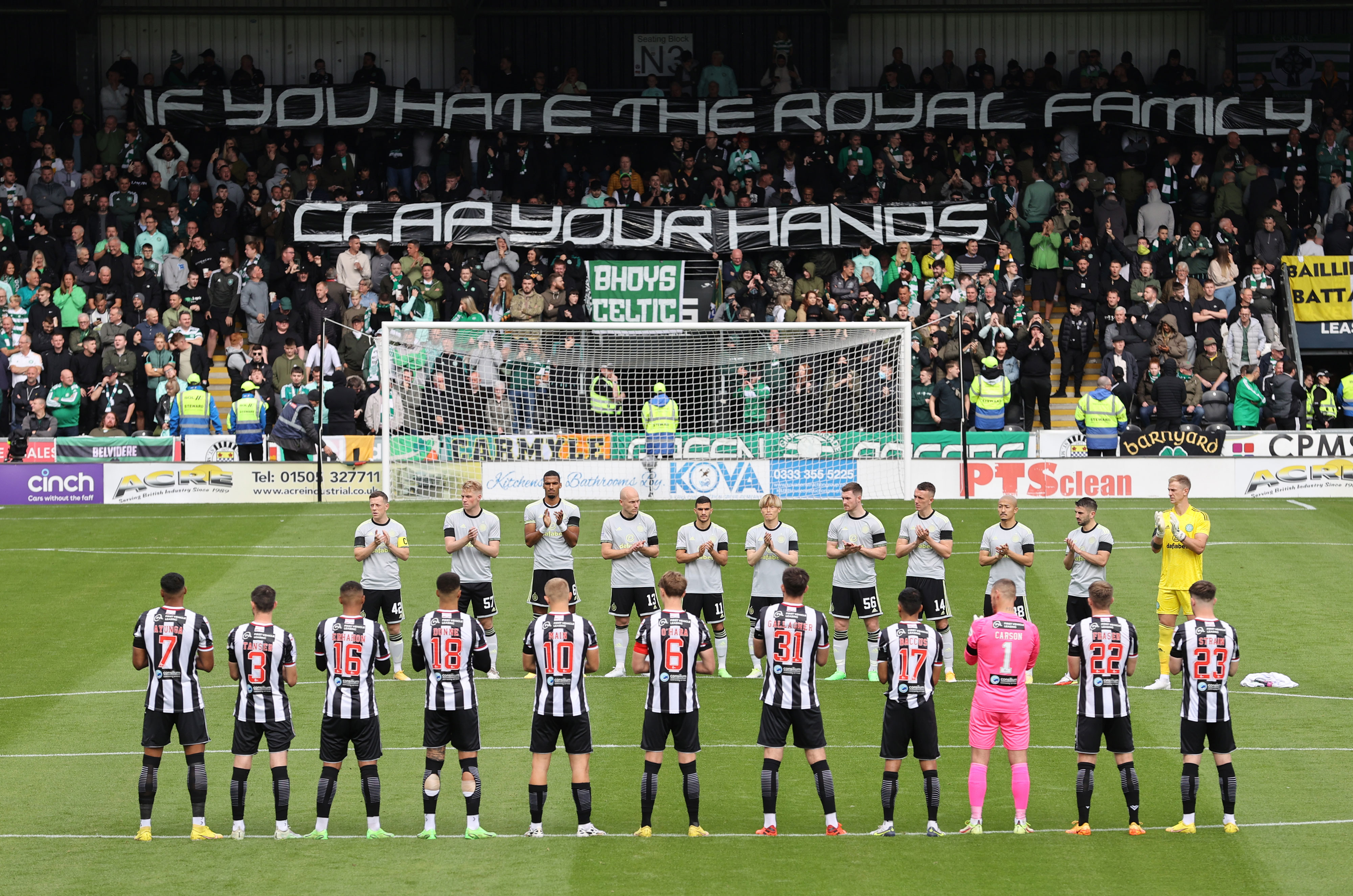 Celtic fans disrupt minute’s applause for Queen Elizabeth II with anti