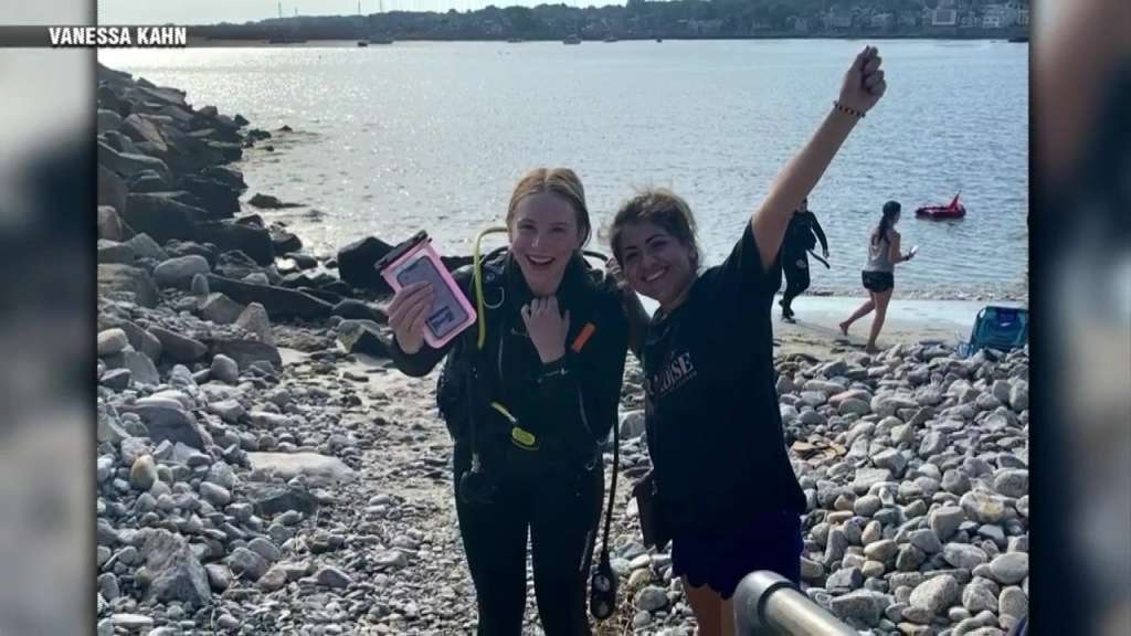 Scuba diver rescues phone submerged in seawater Boston News Weather