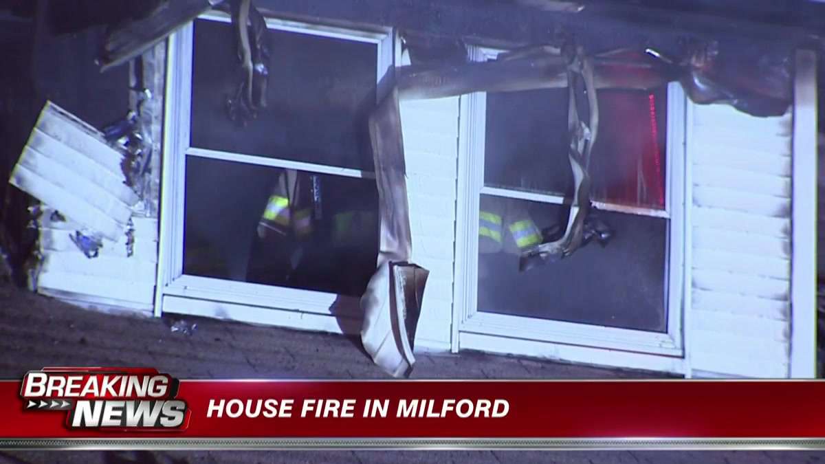 Crews work to put out house fire in Milford - Boston News, Weather ...