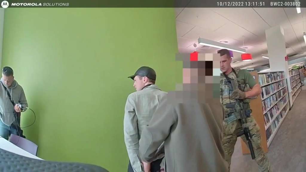 Watch bodycam footage shows logan clegg s arrest in vermont library