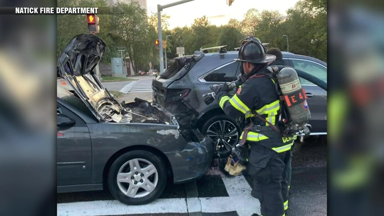 Crews respond to car on fire in Natick Boston News, Weather, Sports