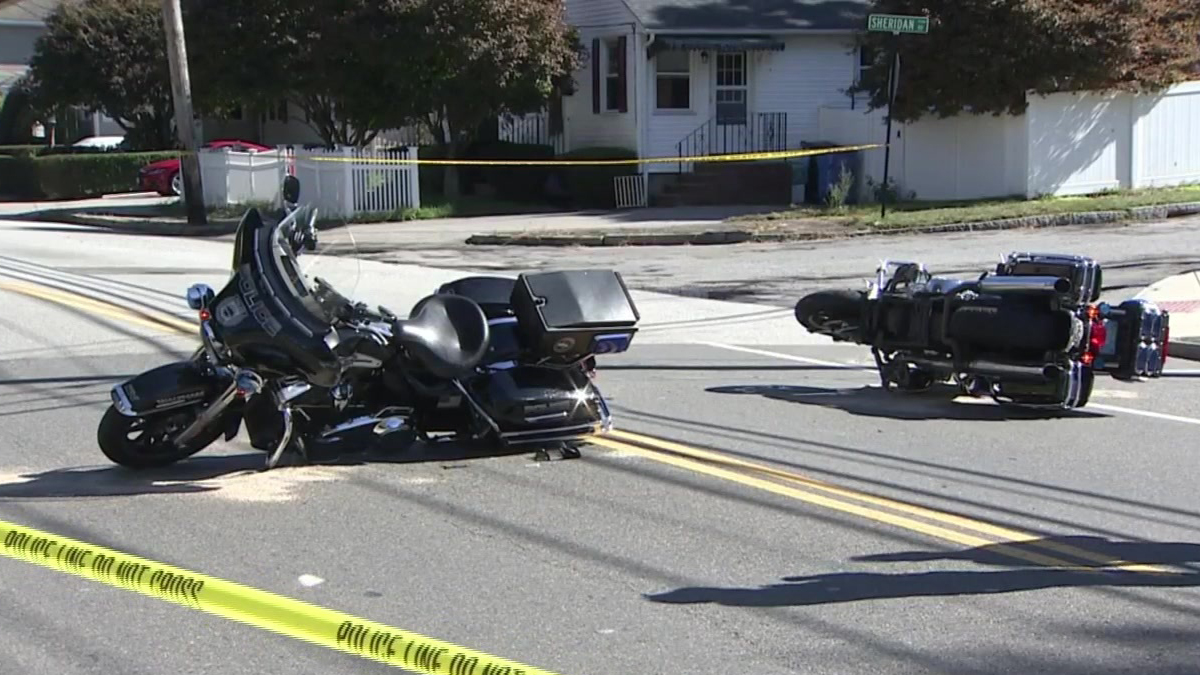 2 Waltham Police motorcycles crash during funeral escort, officers