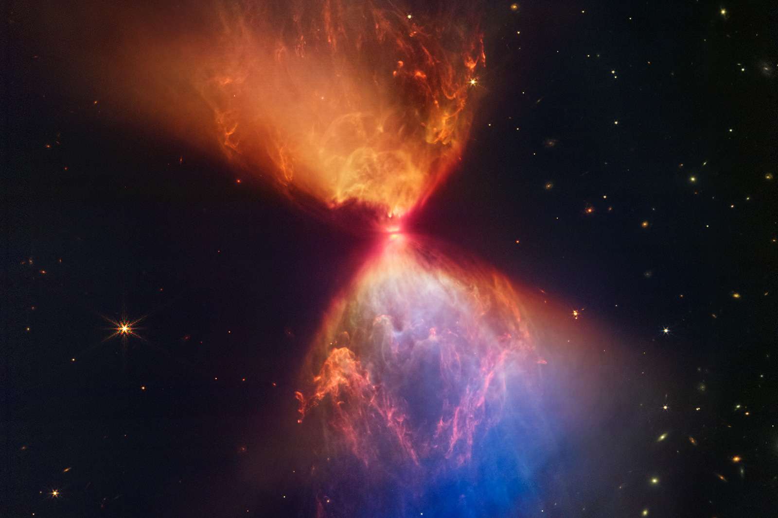 A Star is Born: Cosmic hourglass captured by the James Webb Space ...