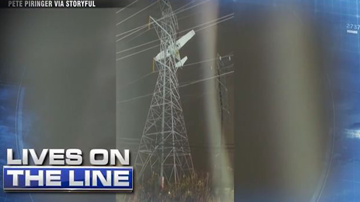 Crews rescue 2 from plane caught in power lines in Maryland Boston