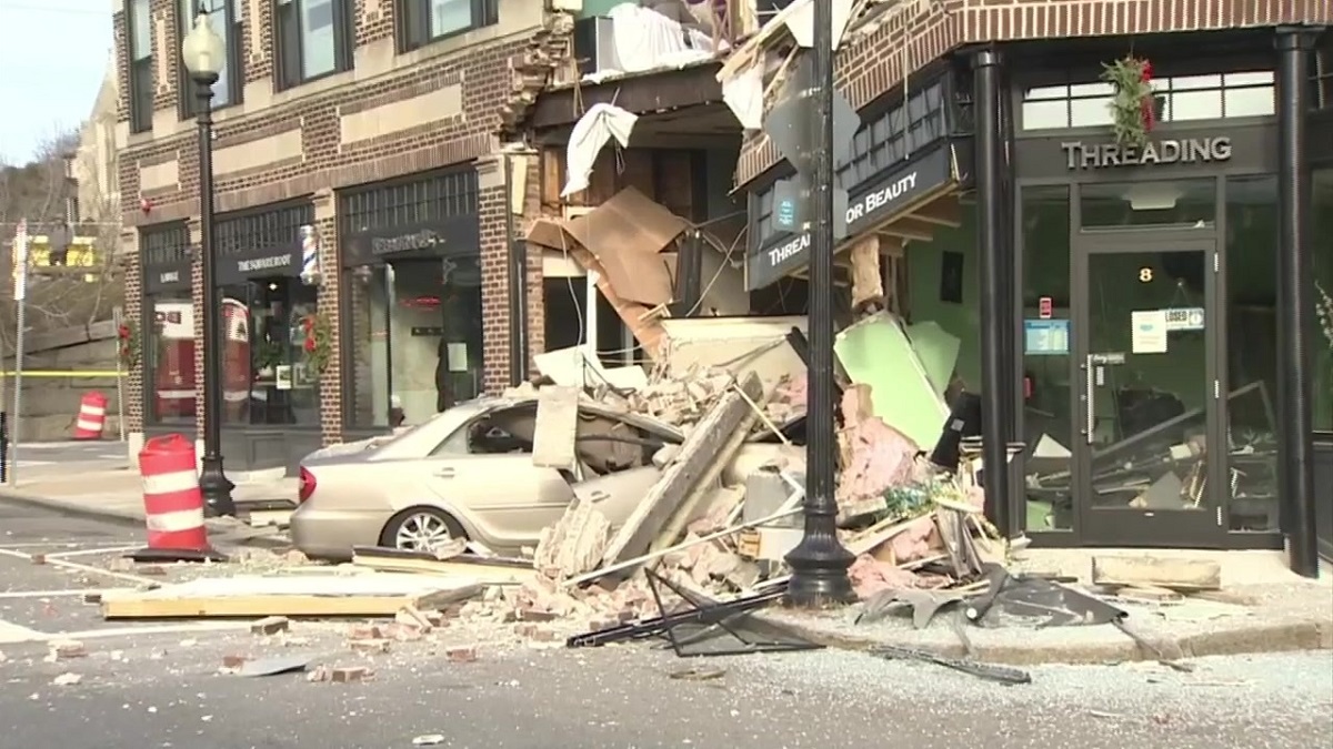Cleanup underway after car crashes into busy building in Roslindale Boston News, Weather