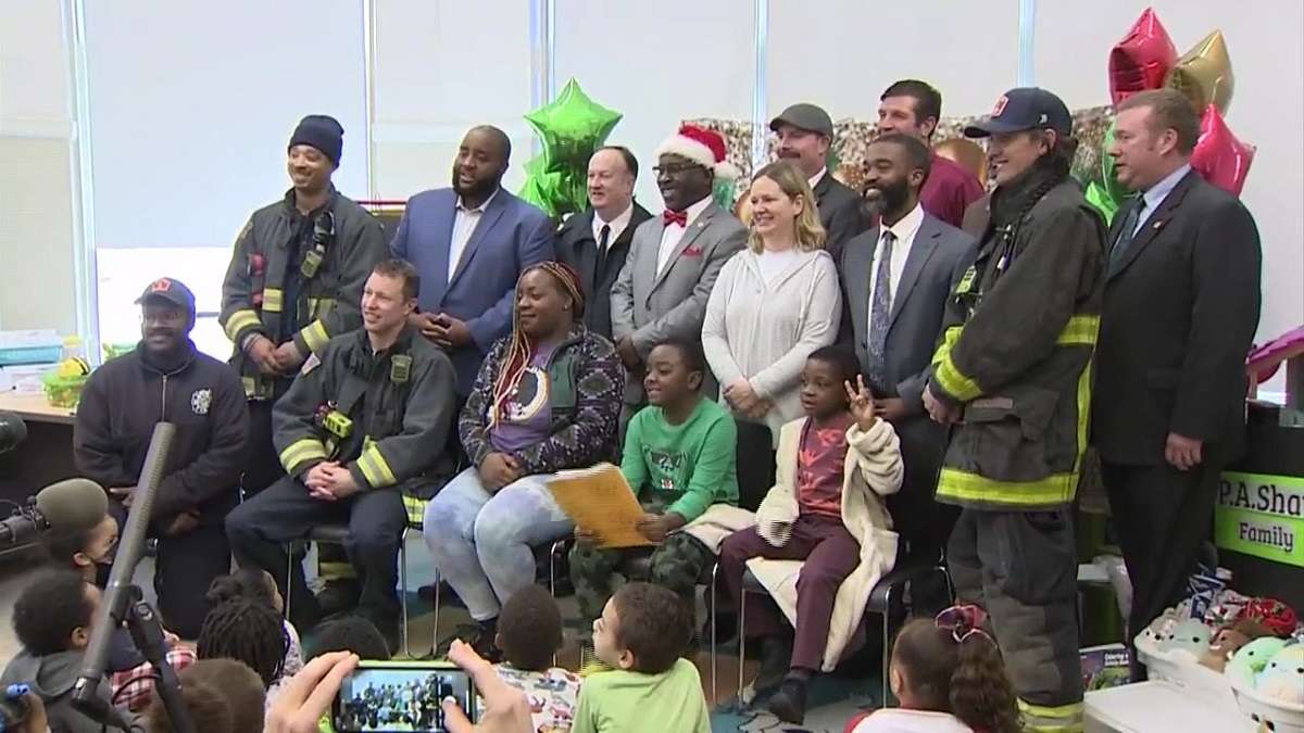 Firefighters honor Dorchester boy for helping his family, neighbors ...