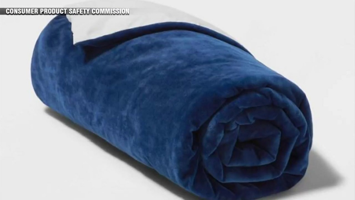 Target recalling weighted blanket following the death of two children