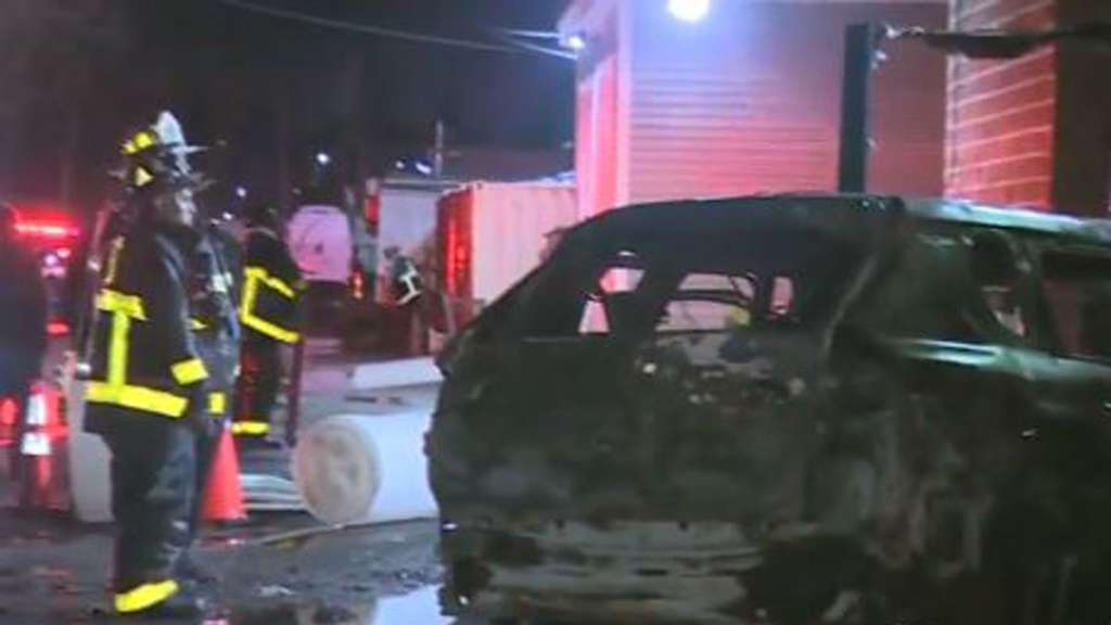 Car goes up in flames at Hyde Park car wash Boston News, Weather