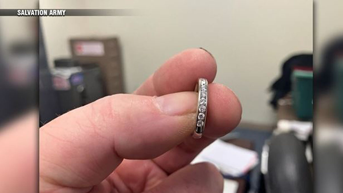 Diamond ring dropped in Salvation Army donation kettle in Hopkinton