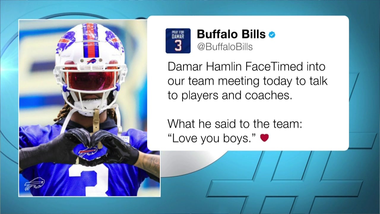 Bills teammates encouraged by updates on Damar Hamlin: 'We just want to  love up on him'