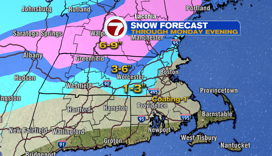 Wintry mix ending as snow on Monday - Boston News, Weather, Sports ...