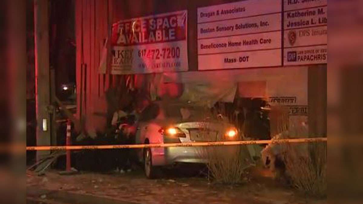 Driver injured after crashing into office building in Milton - Boston ...