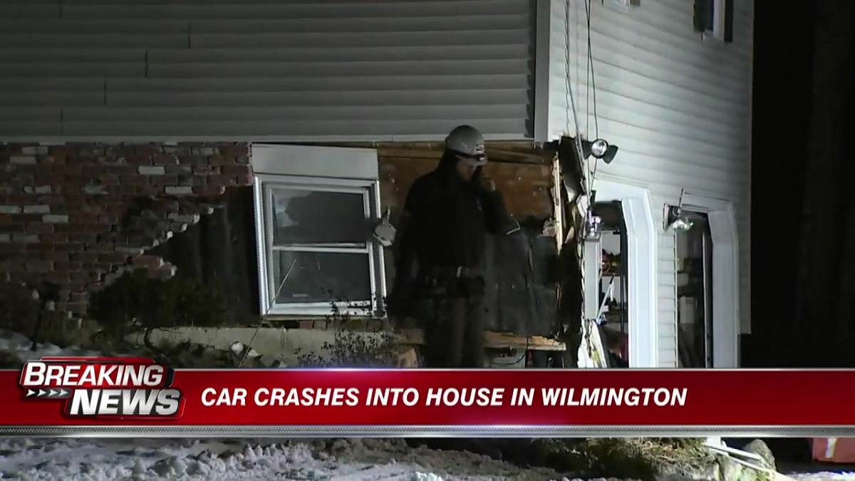 Car crashes into house in Wilmington Boston News, Weather, Sports