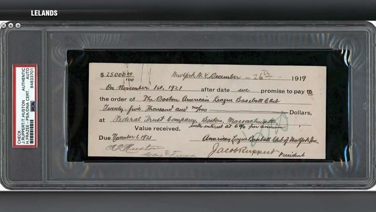 Official written agreement to sell Babe Ruth from the Red Sox to the ...