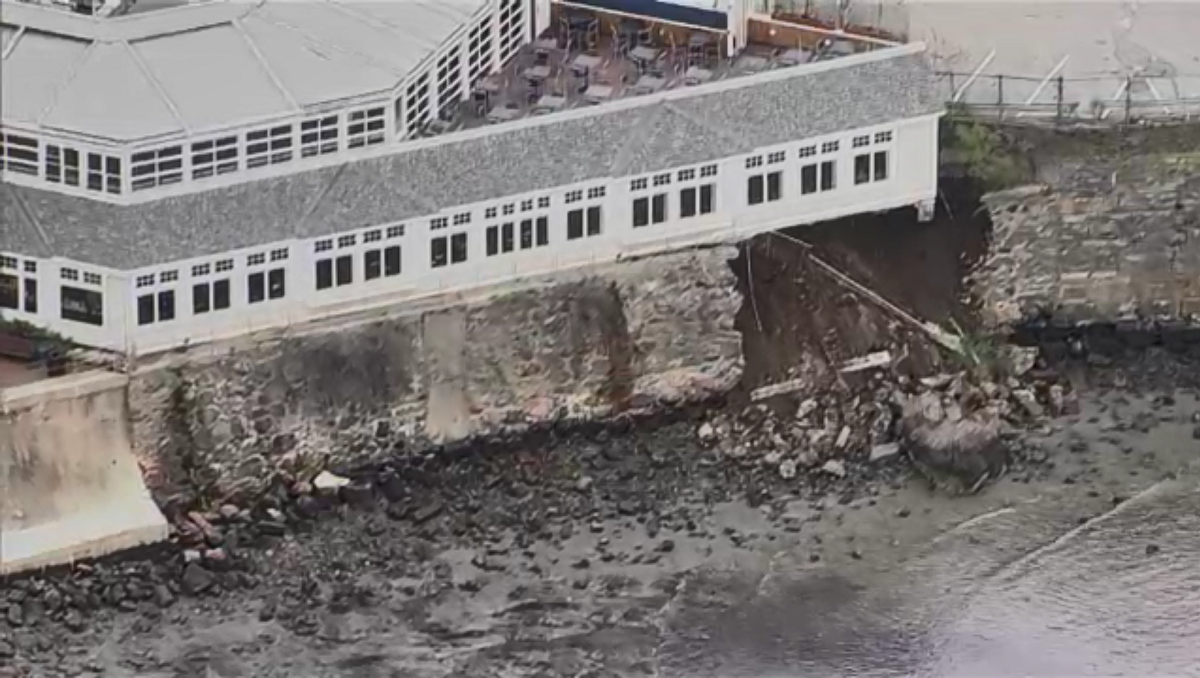 Part of seawall collapses under Swampscott restaurant Boston News, Weather, Sports WHDH 7News