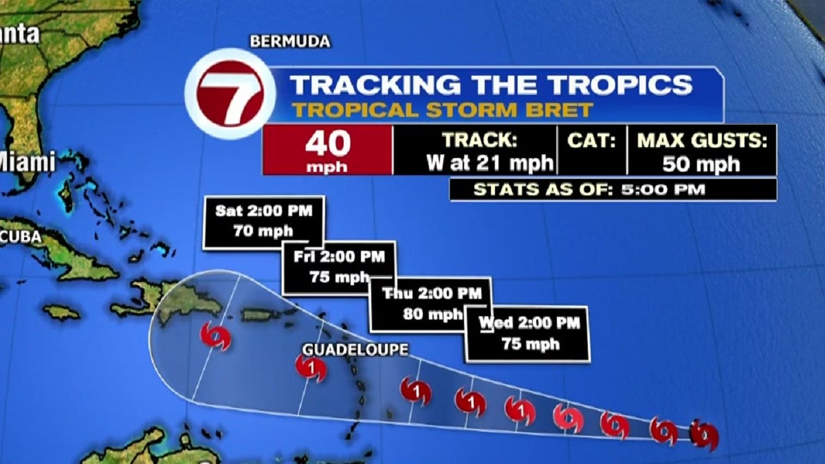 Tropical Storm Bret Forms In Atlantic, With Possible Hurricane Threat ...