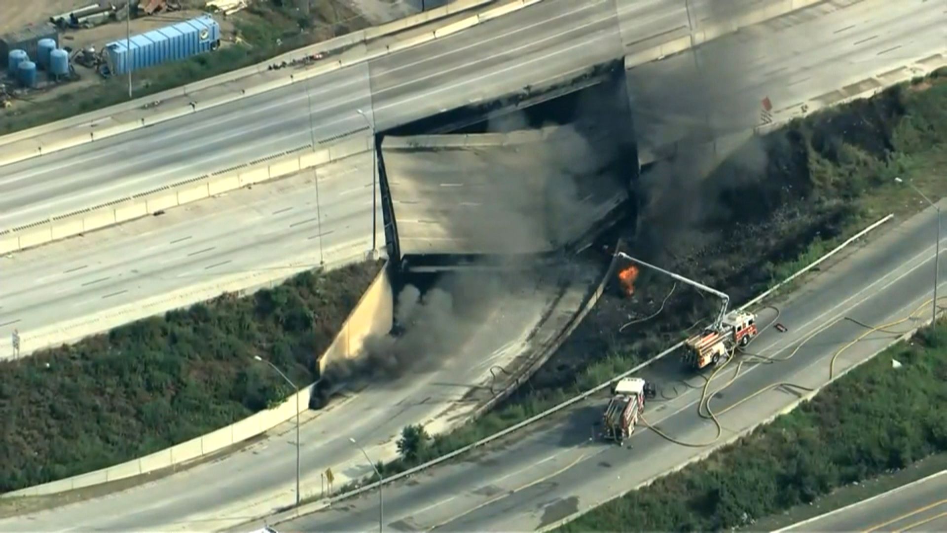 Section Of Northbound I-95 Collapses In Philadelphia After Tanker Truck ...