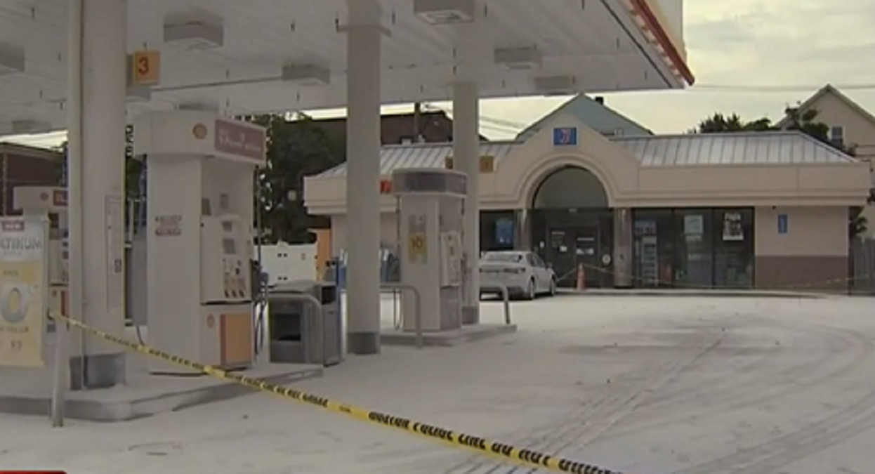 Cleanup underway after fire suppression system goes off at Allston gas