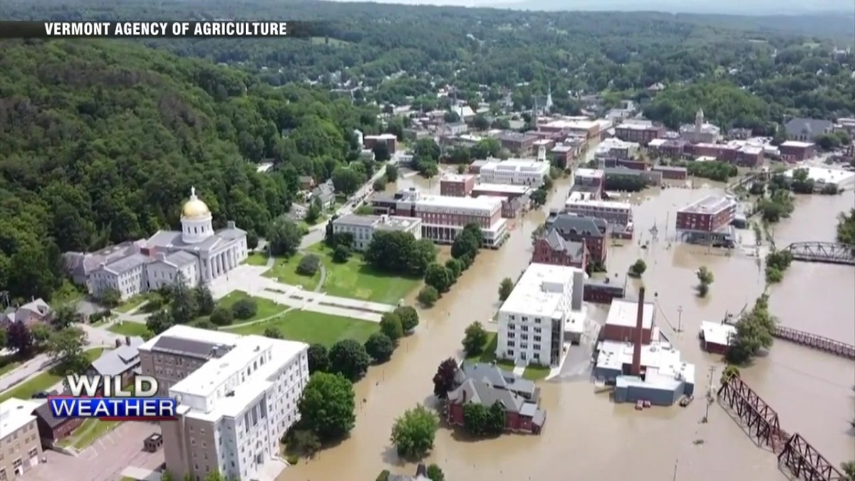 Vermont Hit By 2nd Day Of Floods As Muddy Water Reaches The Tops Of   Montpelier Flooding Vermont 071123 