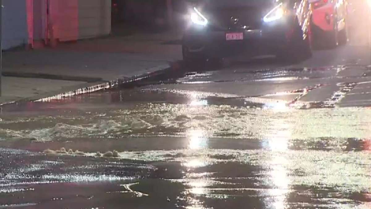 Water main break floods street in Dorchester - Boston News, Weather ...