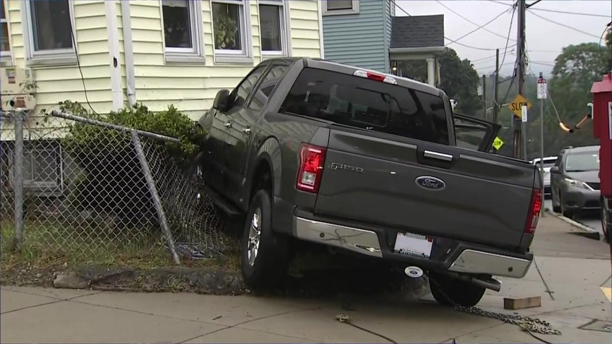 Multivehicle crash in Dorchester sends pickup truck into house