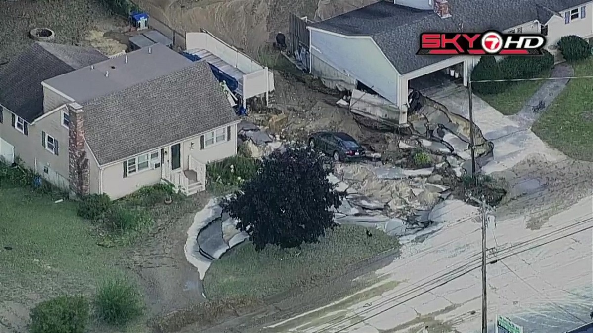 WATCH SKY7HD shows aerial view of Leominster after flooding Boston
