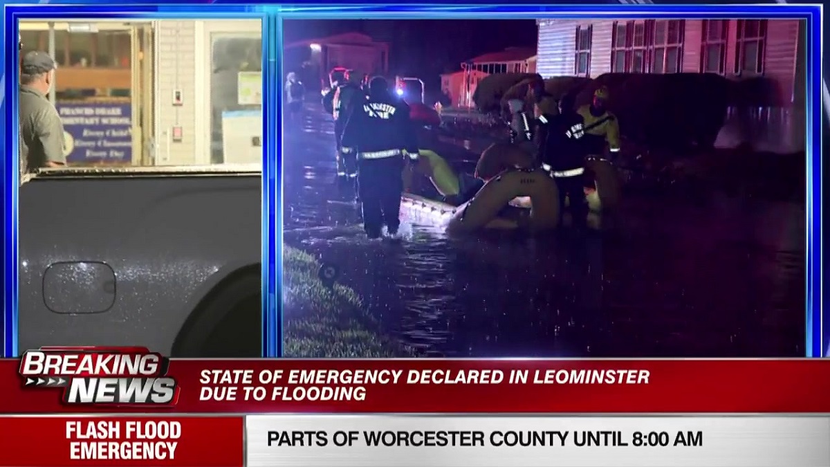 Dozens arrive at emergency shelter in Leominster after flooding forces