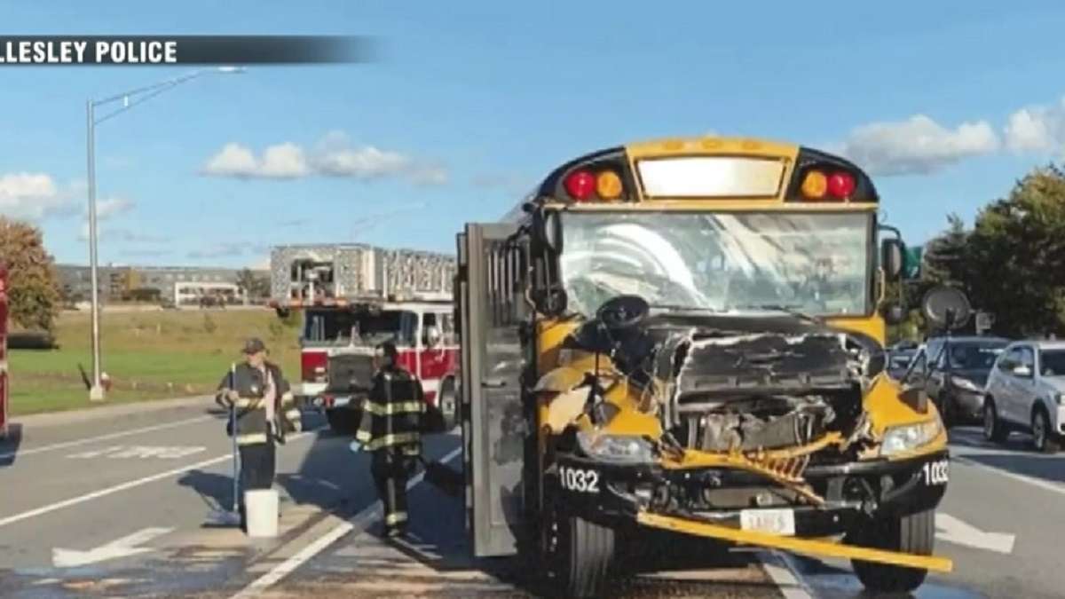 Emergency crews respond to school bus crash in Wellesley - Boston News ...