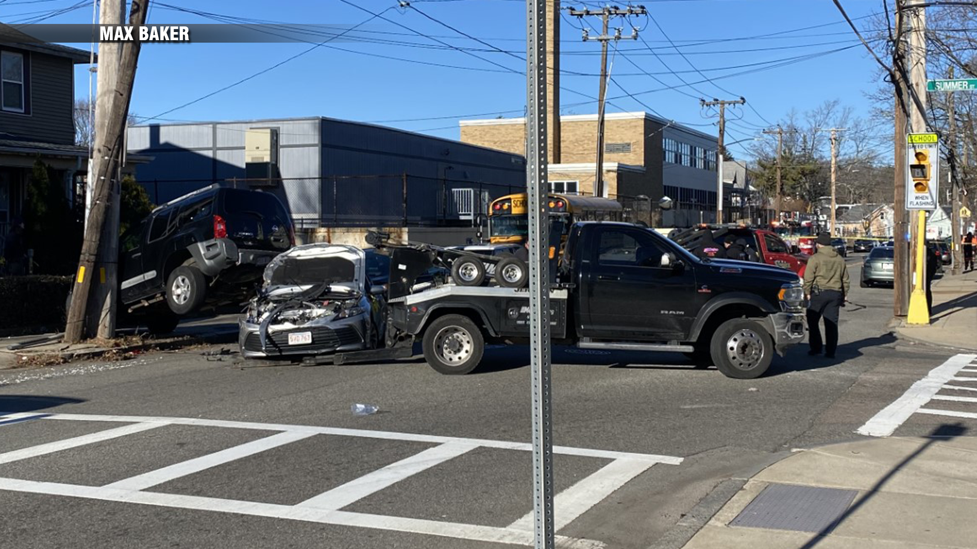 School bus involved in chain-reaction crash in Hyde Park - Boston News, Weather, Sports - Vimarsana News