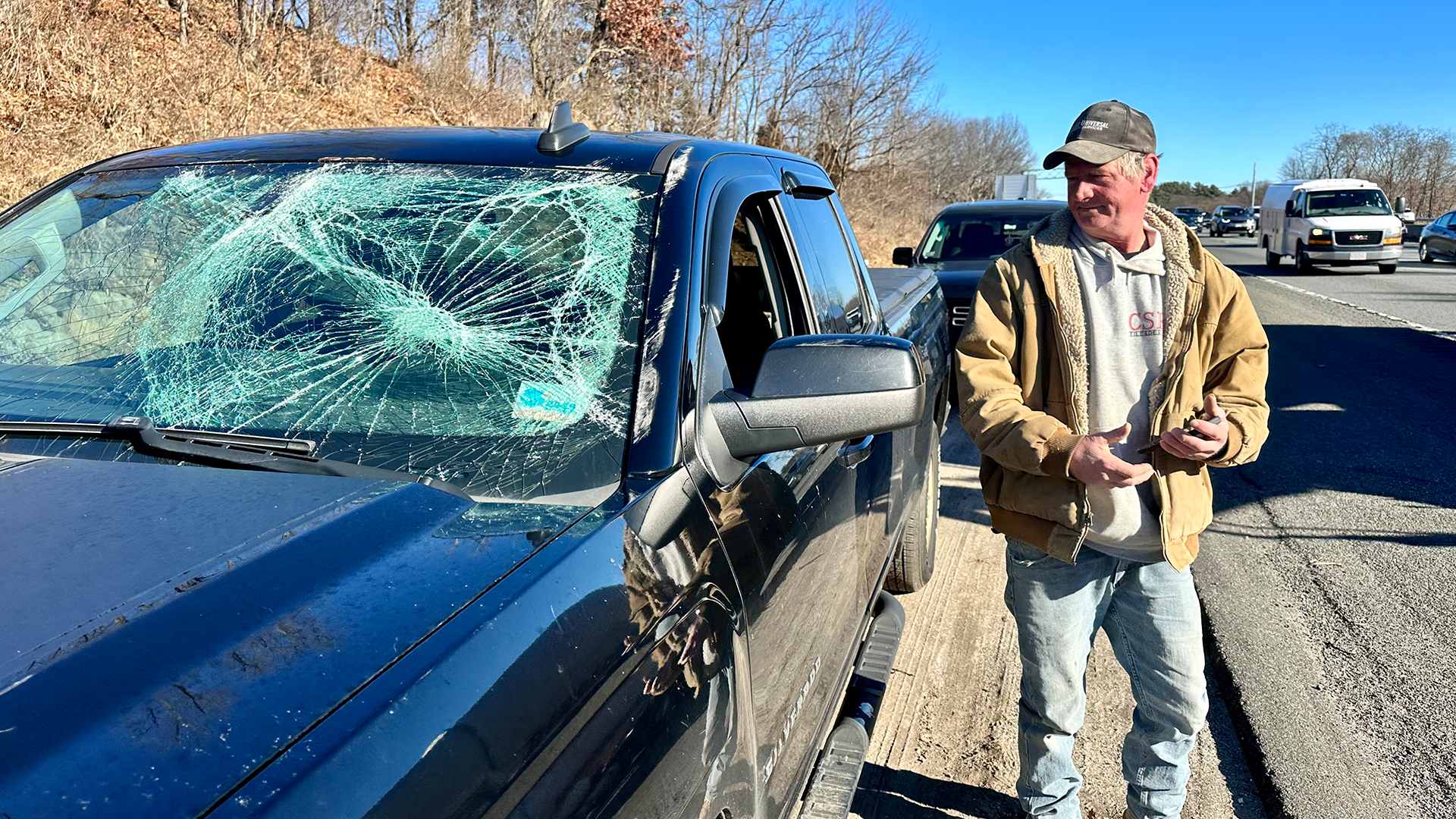 'Thank God it didn't come through the windshield': Driver says canoe flew off vehicle, struck truck on I-95 - Boston News, Weather, Sports - Vimarsana News