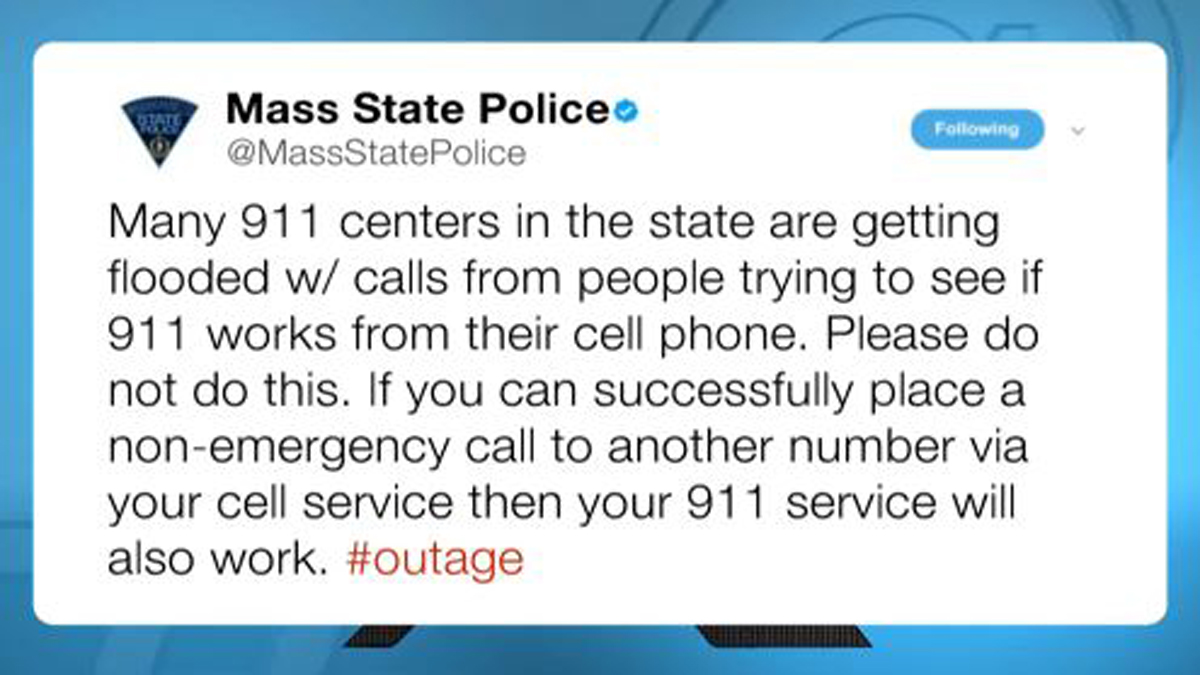 州警方敦促居民不要在网络故障期间拨打911测试系统是否正常工作