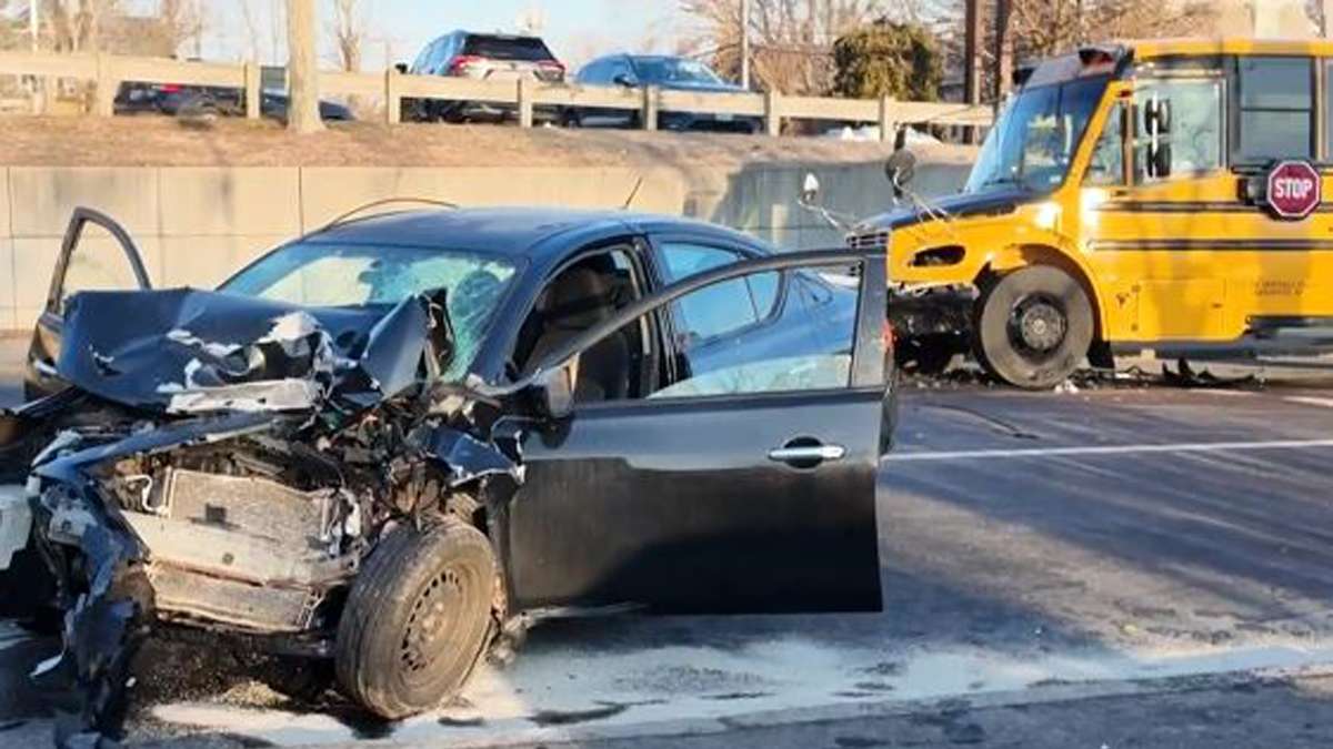 Driver suffers life-threatening injuries in crash with school bus in ...
