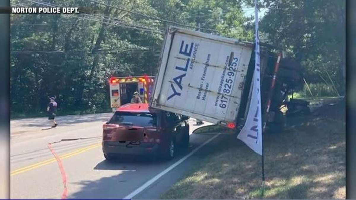 2 hospitalized after box truck tips onto SUV in Norton - Boston News ...