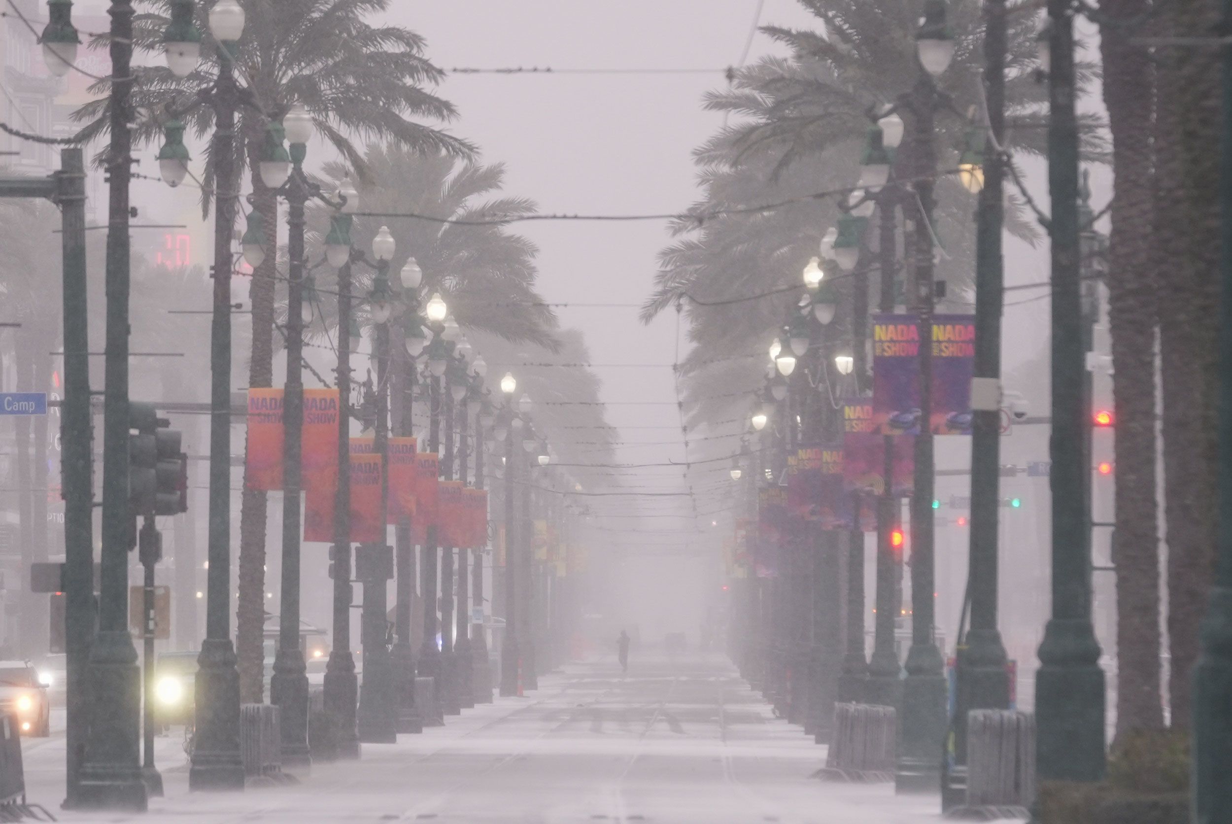 Historic snow amounts are falling in Florida, Louisiana and Texas as a