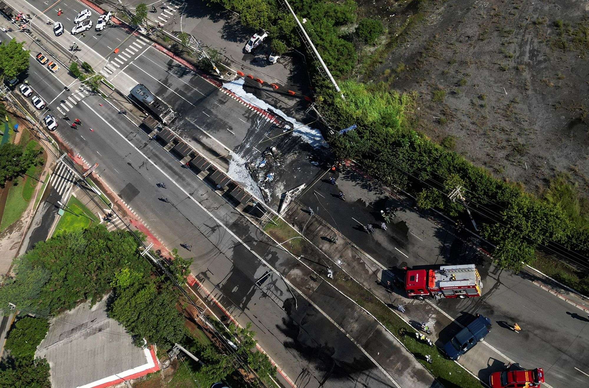 Two killed as small plane crashes into bus on busy road in Brazilian ...