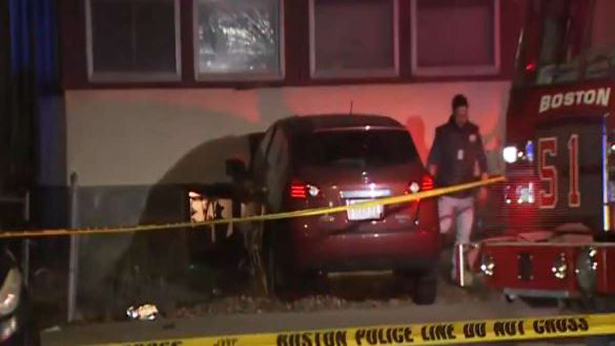 5 hospitalized after crash sends car into building in Brighton - Boston ...