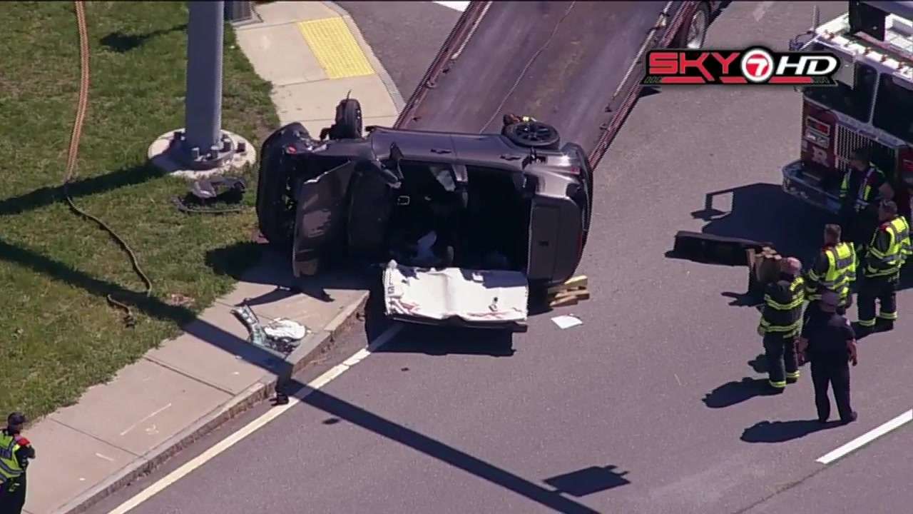 Driver taken to hospital after single-car rollover crash in Waltham ...