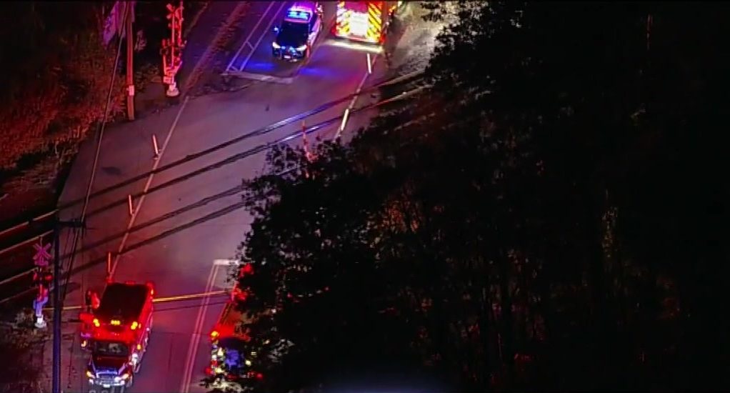 Commuter rail train hits car in Acton