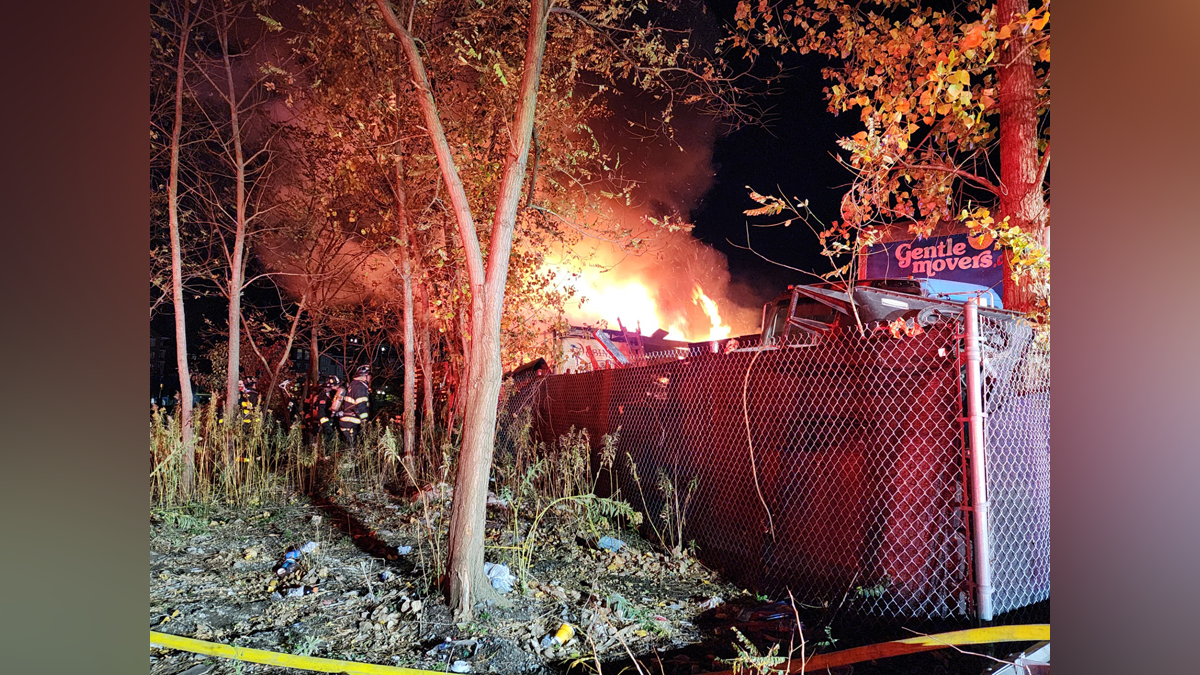 Box truck catches fire in Everett