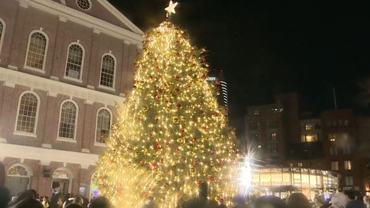 Faneuil Hall welcomes holiday season with annual tree lighting celebration
