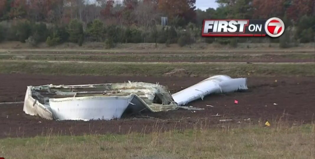 Wind turbine blade detaches, falls 300 feet into Plymouth cranberry bog